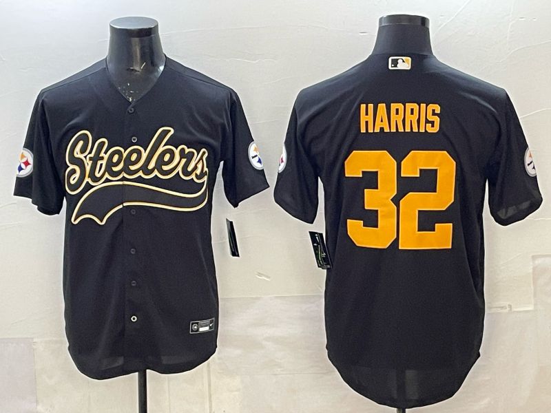 Men 2025 Pittsburgh Steelers #32 Harris black 3th generation Joint Name Nike Limited NFL Jersey style 01->seattle seahawks->NFL Jersey